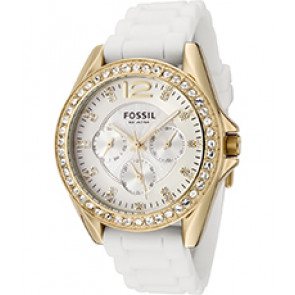 Horlogeband Fossil ES2348 Silicoon Wit 18mm