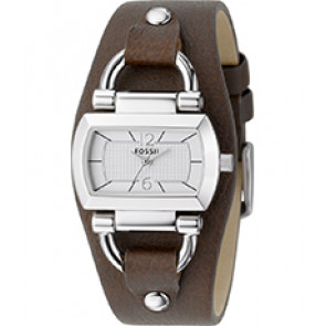 Horlogeband Fossil ES2482 Onderliggend Leder Bruin 10mm