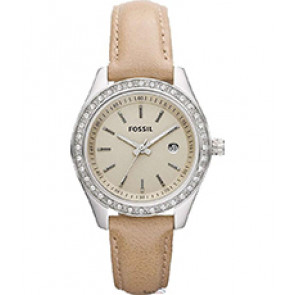 Horlogeband Fossil ES3026 Leder Beige 14mm