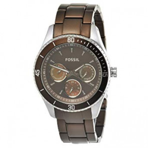 Horlogeband Fossil ES3033 Aluminium Bruin 18mm