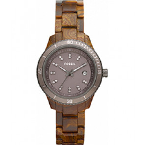Horlogeband Fossil ES3091 Kunststof/Plastic Bruin 14mm