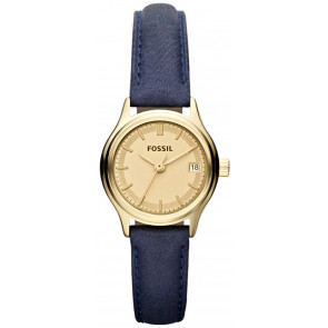 Horlogeband Fossil ES3170 Leder Blauw 12mm