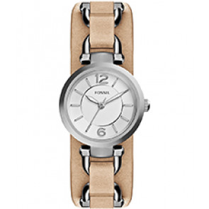 Horlogeband Fossil ES3854 Onderliggend Leder Beige 7mm