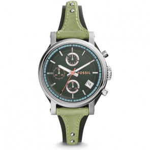 Horlogeband Fossil ES3905 Onderliggend Leder Groen 12mm