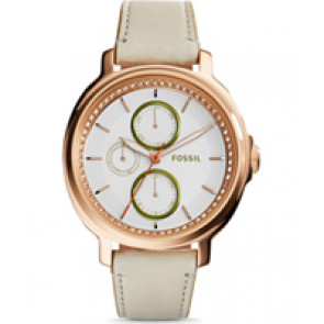 Horlogeband Fossil ES3930 Leder Beige 18mm