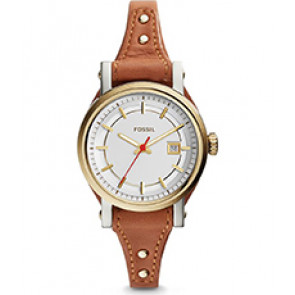 Horlogeband Fossil ES3949 Onderliggend Leder Bruin 14mm