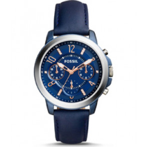 Horlogeband Fossil ES4131 Leder Blauw 18mm