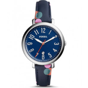 Horlogeband Fossil ES4132 Leder Blauw 14mm