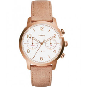 Horlogeband Fossil ES4238 Leder Beige 18mm