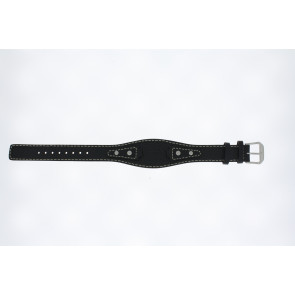 Horlogeband Fossil ES9875 Onderliggend Leder Zwart 6mm