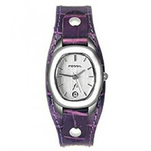 Horlogeband Fossil ES9933 Onderliggend Leder Paars 10mm