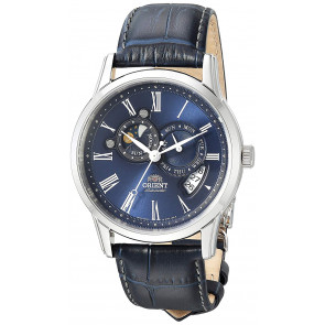 Horlogeband Orient ET0T004D Leder Blauw