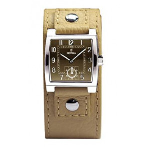 Horlogeband Festina F16068-C Onderliggend Leder Beige 18mm
