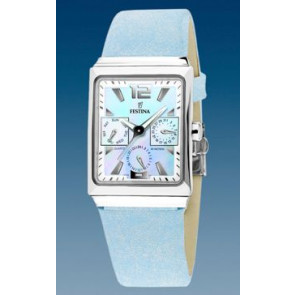 Horlogeband Festina F16139-2 Leder Lichtblauw 20mm
