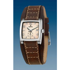 Horlogeband Festina F16181-7 Onderliggend Leder Bruin 17mm
