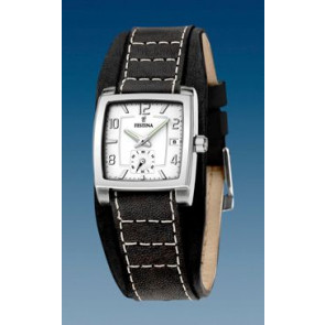 Horlogeband Festina F16181-8 Onderliggend Leder Zwart 17mm
