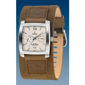 Horlogeband Festina F16182-3 Onderliggend Leder Lichtbruin 22mm