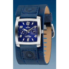 Horlogeband Festina F16182-4 Onderliggend Leder Blauw 22mm