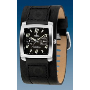 Horlogeband Festina F16182-6 Onderliggend Leder Zwart 22mm