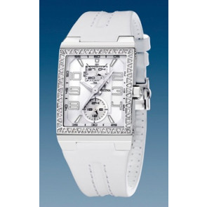 Festina horlogeband F16295-1 Leder Wit + wit stiksel