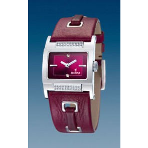 Horlogeband Festina F16325-2 Leder Bordeaux 24mm