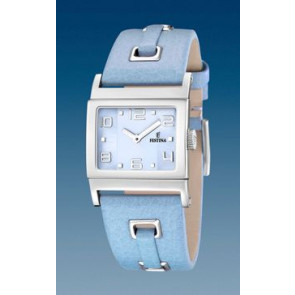 Horlogeband Festina F16475-6 Leder Lichtblauw 24mm