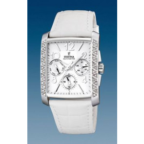 Horlogeband Festina F16524-1 / F16524-2 / F16524-9 / F16524-A Leder Wit 25mm