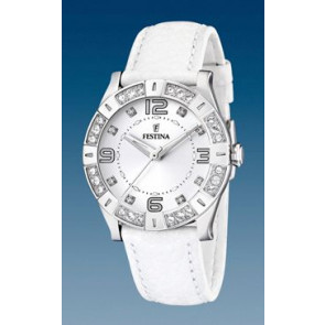 Horlogeband Festina F16537-1 Leder Wit 20mm