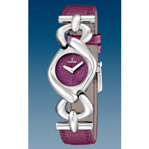 Festina horlogeband F16545-3 Leder Paars + paars stiksel