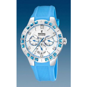 Horlogeband Festina F16559-2 Rubber Lichtblauw 15mm