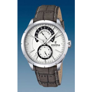 Horlogeband Festina F16573-2 Leder Grijs 23mm