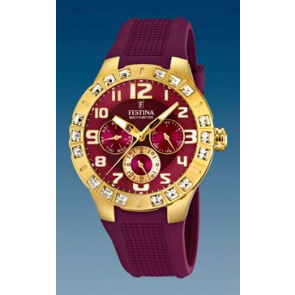Horlogeband Festina F16581-2 Rubber Bordeaux 15mm