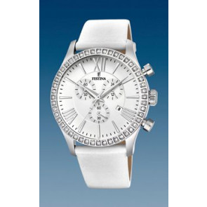 Horlogeband Festina F16590-7 / F16590-8 Leder Wit 21mm