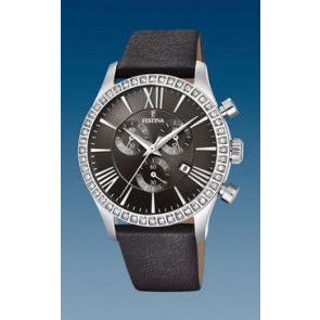 Horlogeband Festina F16590-A Leder Antracietgrijs 21mm