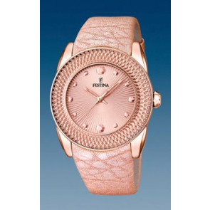 Horlogeband Festina F16591-B Leder Rosé 24mm