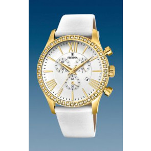 Horlogeband Festina F16605-7 Leder Crèmewit 21mm