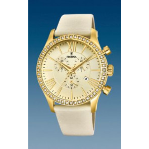 Horlogeband Festina F16605-8 / F16605-9 Leder Beige 21mm