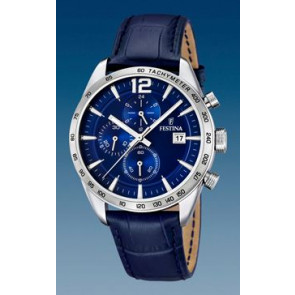 Horlogeband Festina F16760-3 Leder Blauw 22mm