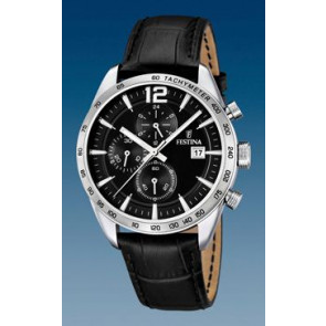 Horlogeband Festina F16760-4 Leder Zwart 22mm