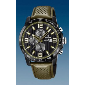Horlogeband Festina F20339-2 Leder Olijfgroen 23mm