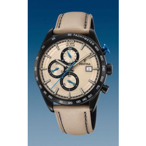 Horlogeband Festina F20344-1 Leder Beige 22mm