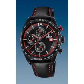 Horlogeband Festina F20344-5 Leder Zwart 22mm