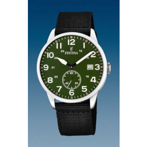 Horlogeband Festina F20347-2 / F20347-3 Textiel Zwart