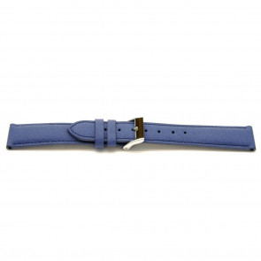 Horlogeband Universeel F601 Saffiano Leder Blauw 18mm