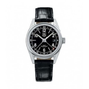 Horlogeband Tag Heuer WV2113 / FC6170 Krokodillenleer Zwart 18mm