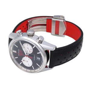 Horlogeband Tag Heuer CV211D / FC6310 Leder Zwart 20mm