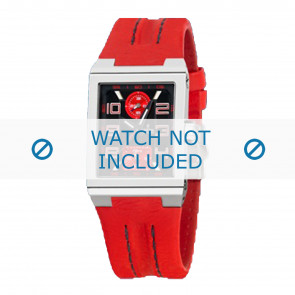 Festina horlogeband F16224-8 Leder Rood 14mm + zwart stiksel