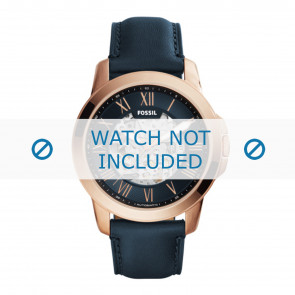 Horlogeband Fossil ME3102 Leder Blauw 22mm