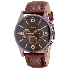 Horlogeband Fossil FS4386 Leder Bruin 24mm