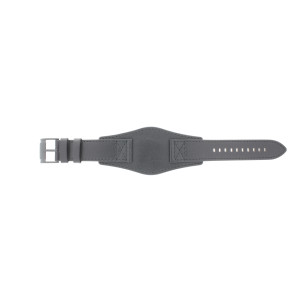 Horlogeband Fossil FS4617 / Machine Onderliggend Leder Zwart 24mm